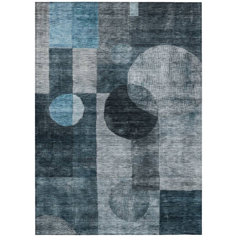 HomeRoots Geometric Transitional Rectangle Outdoor Rug