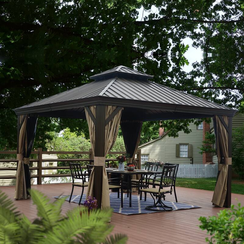 Kozyard Alexander 12x12-foot Hardtop Gazebo with a Mosquito Net