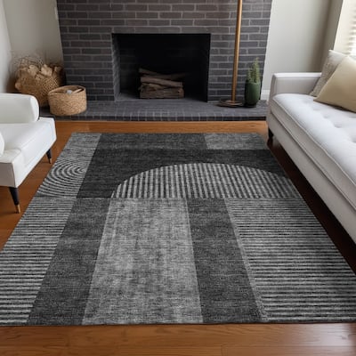 Machine Washable Indoor/ Outdoor Chantille Modern Deco Rug