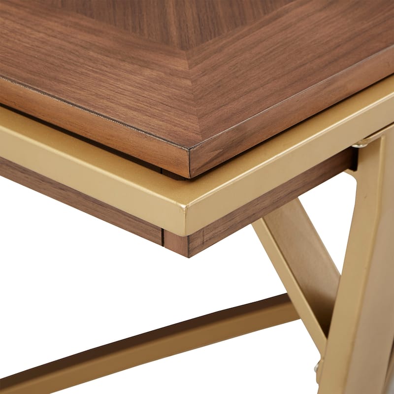 Cooke Natural Finish Gold Metal 72-inch Dining Table by iNSPIRE Q Modern