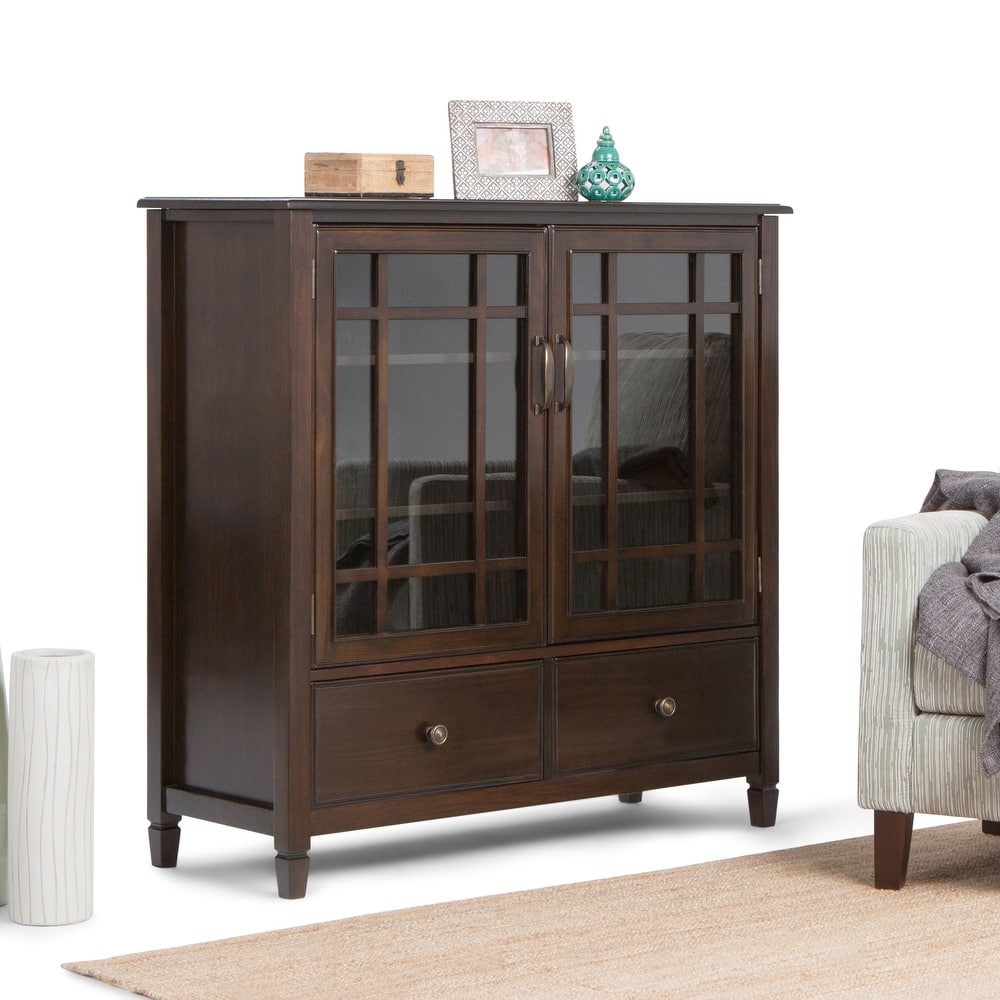 WYNDENHALL Hampshire SOLID WOOD 46 inch Wide Traditional Tall Storage Cabinet - 46"w x 17"d x 46"h