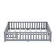 preview thumbnail 20 of 26, Full Size Kids Floor Bed with Guardrails and Door