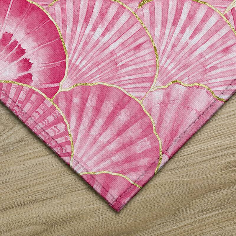 Indoor/ Outdoor Surfside Seashells Washable Rug New