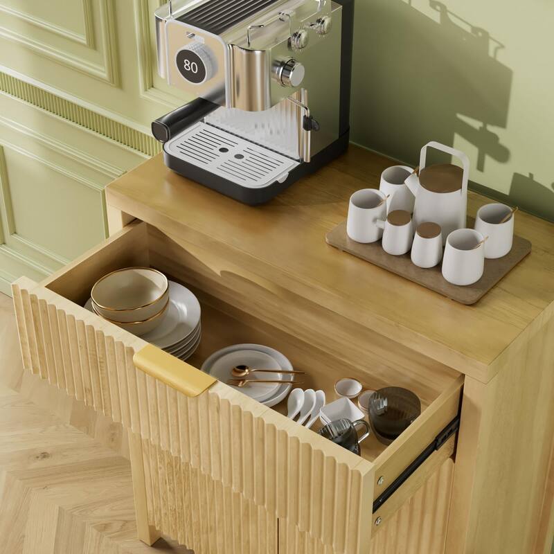 28"Sideboard Kitchen Buffet Cabinet with Drawer and Adjustable Shelf