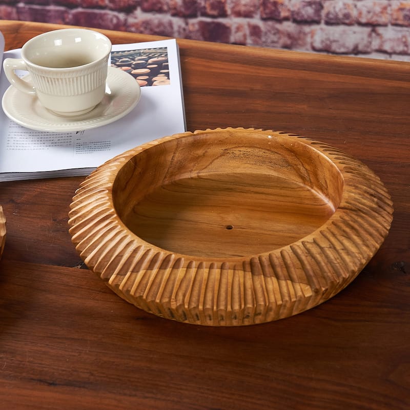 Home Soft Things Royal Round Bowl Big wooden bowl Fruit Storage