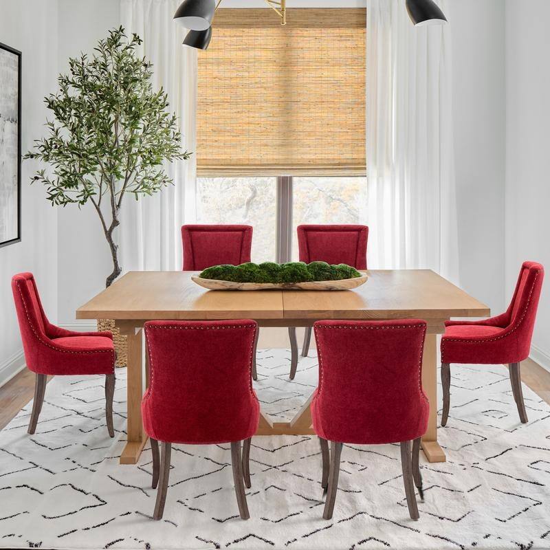 Thickened Side Dining Chair with Solid Wood Legs Set of 6