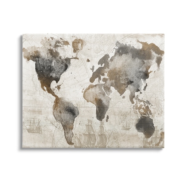 slide 2 of 10, Stupell Vintage Rustic World Map Canvas Wall Art by Conrad Knutsen 20 x 16