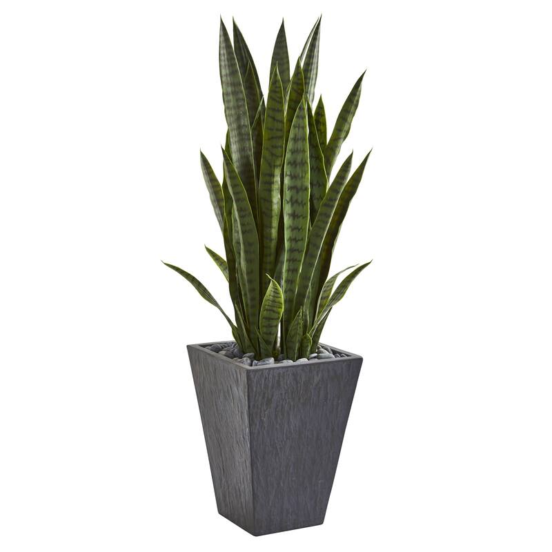 45" Sansevieria Artificial Plant in Sate Planter - 45