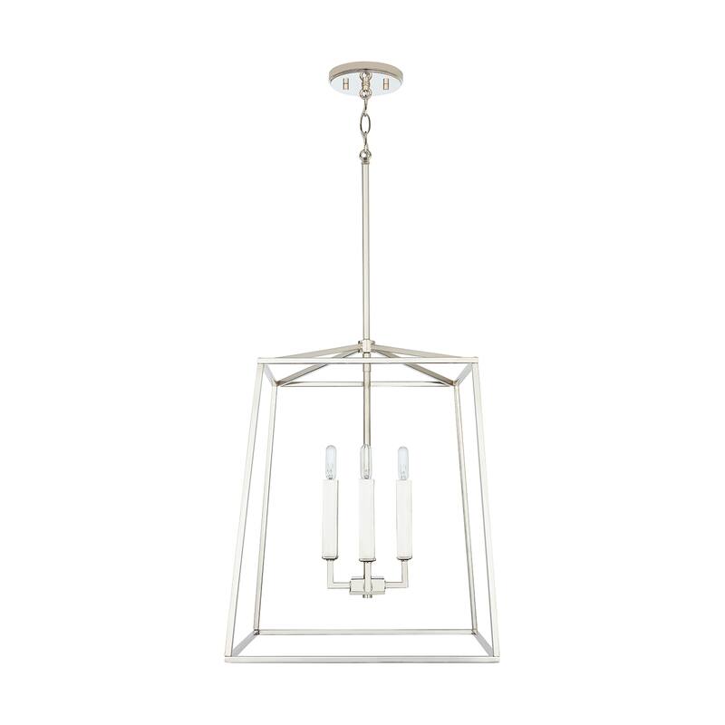 Thea 4-light Foyer Pendant - 20"H x 16"W - Polished Nickel