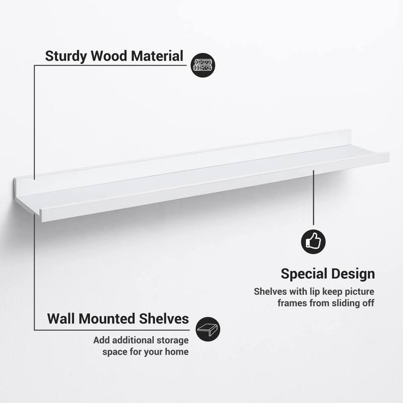 Picture Ledge Shelf, Floating Shelves Wall Mounted Set of 3 On Sale