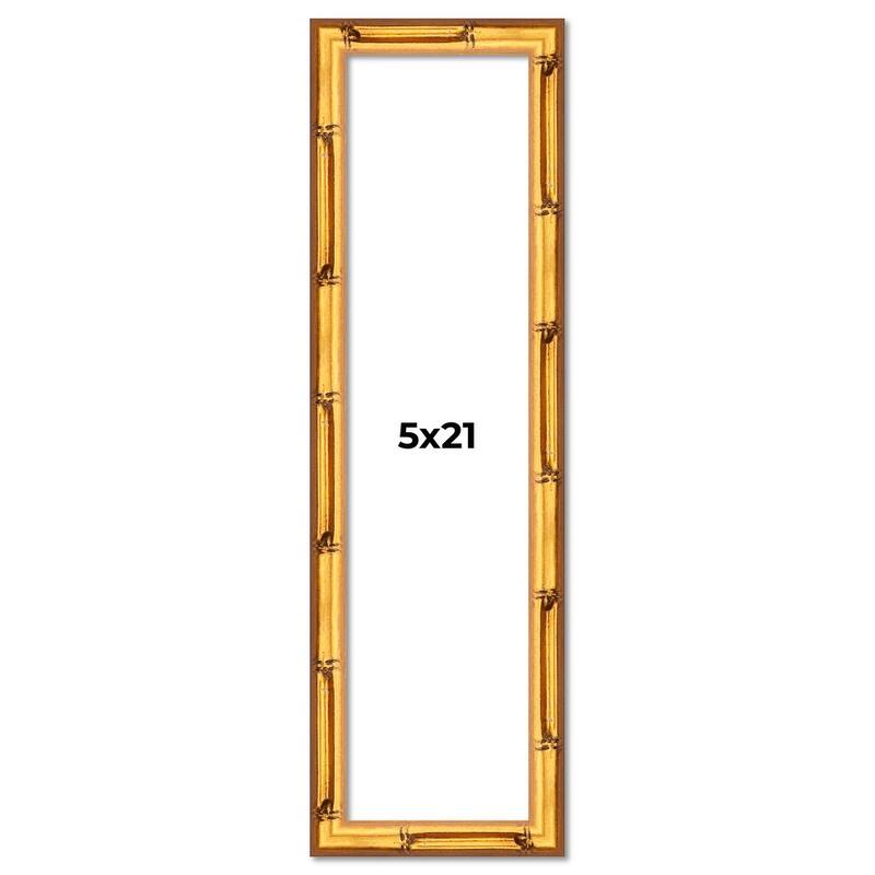 5x21 Frame Gold Bamboo Picture Frame Modern Photo Frame Includes UV Acrylic Shatter Guard Front Acid Free Foam Backing Board