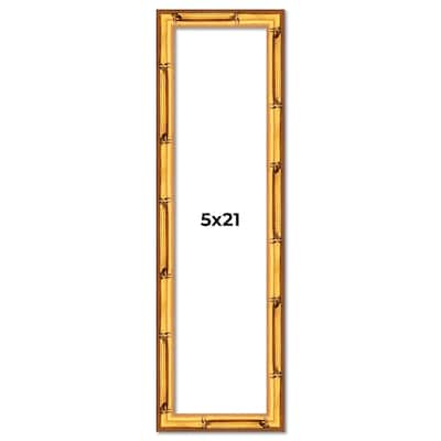 5x21 Frame Gold Bamboo Picture Frame Modern Photo Frame Includes UV Acrylic Shatter Guard Front Acid Free Foam Backing Board