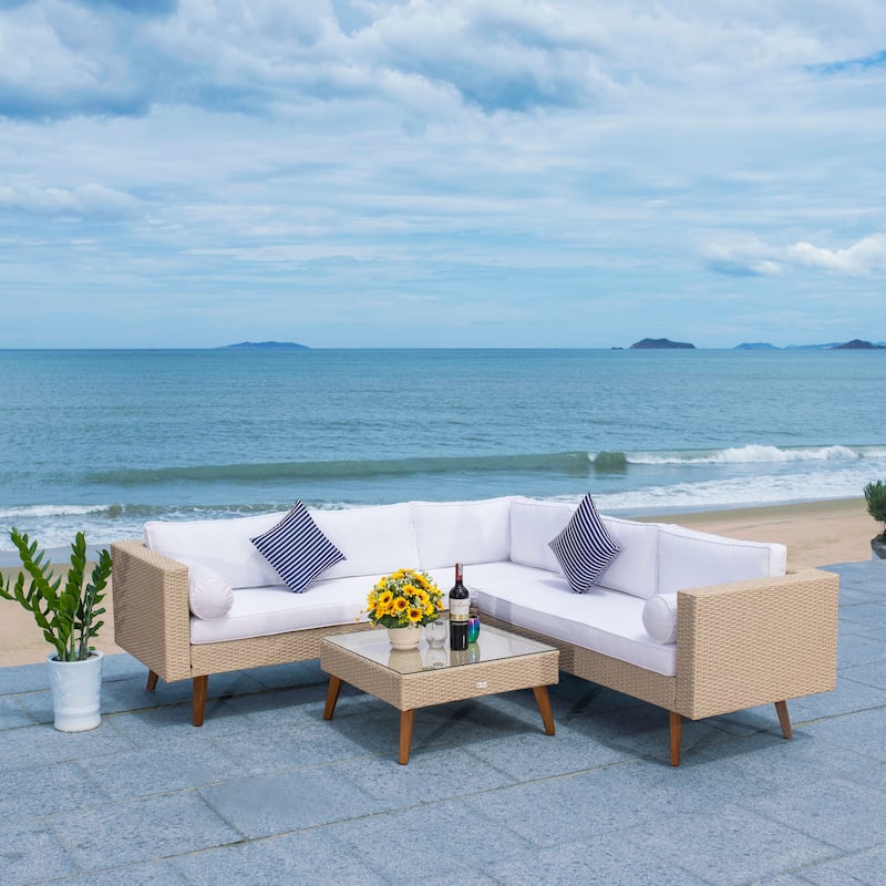 SAFAVIEH Outdoor Ulyana Outdoor Sectional Set - 54W x 26D x 28H