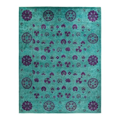 Vibrance, One-of-a-Kind Hand-Knotted Area Rug - Green, 9' 2" x 12' 1" - 9' 2" x 12' 1"