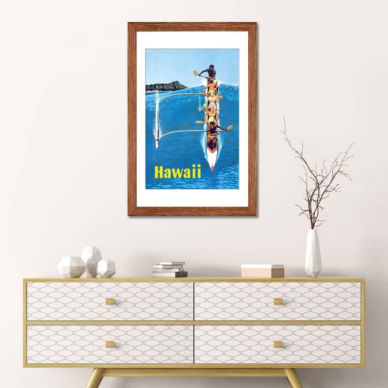 iCanvas "Waikiki Beach Hawaiian Vintage Travel Poster" by Piddix
