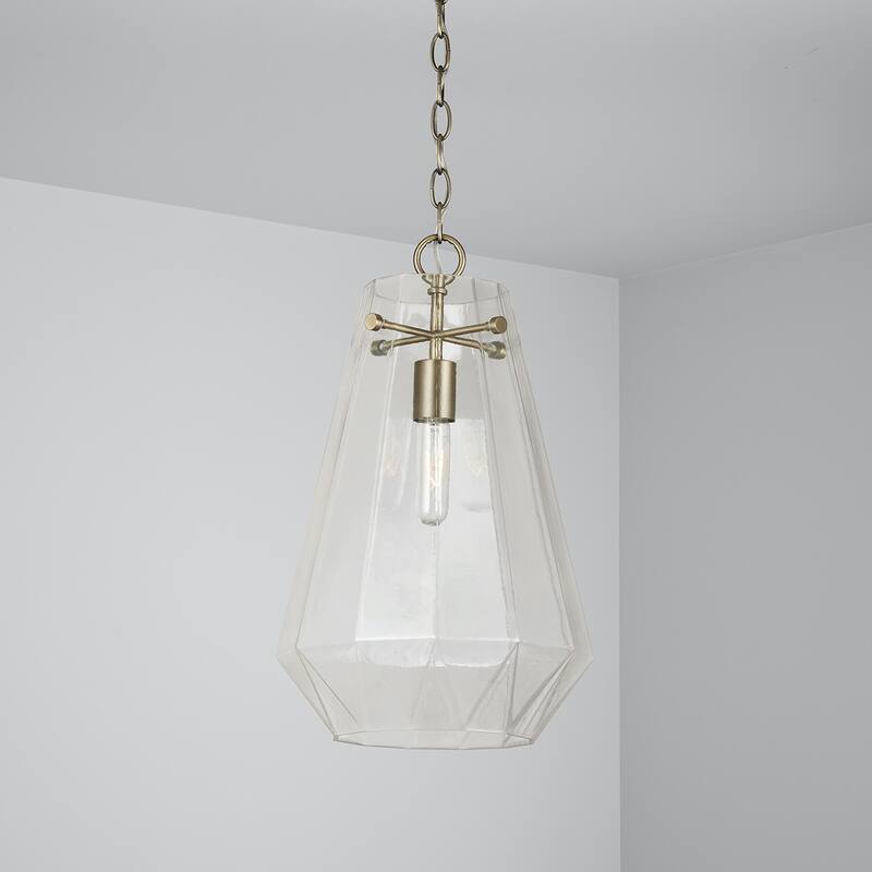 Lee 1-light Hanging Pendant w/ Clear Prismatic Glass