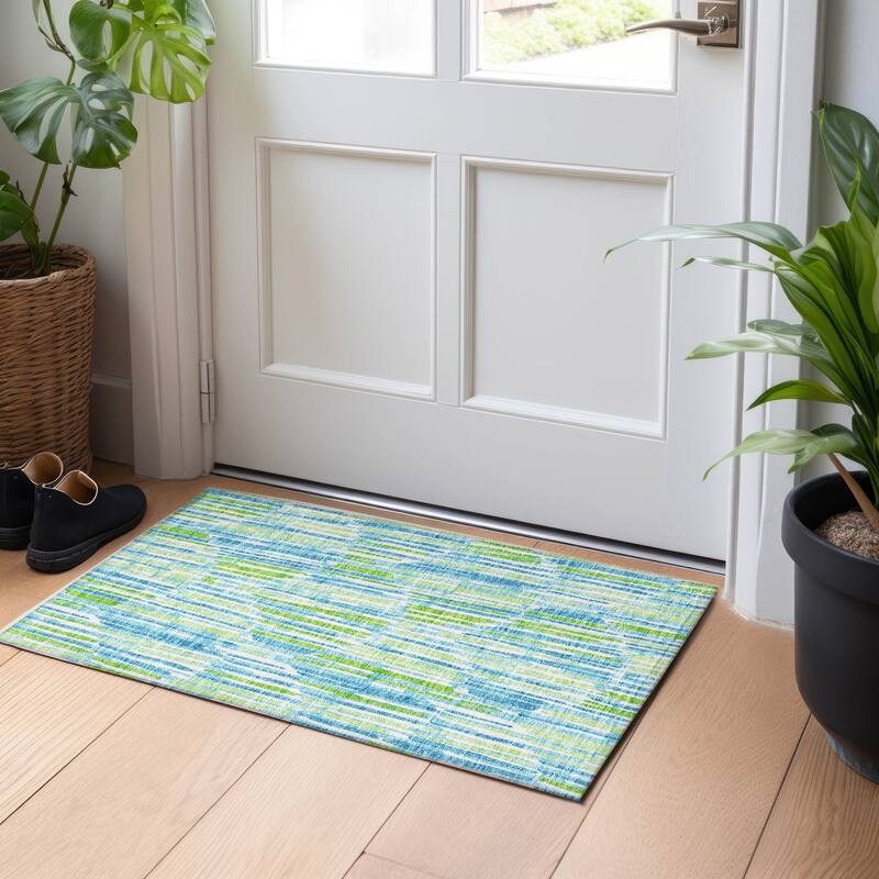 Premium Washable Super Soft Modern Ombre Mayfield Rug - Aqua - 1' 8" x 2' 6" - Rectangle