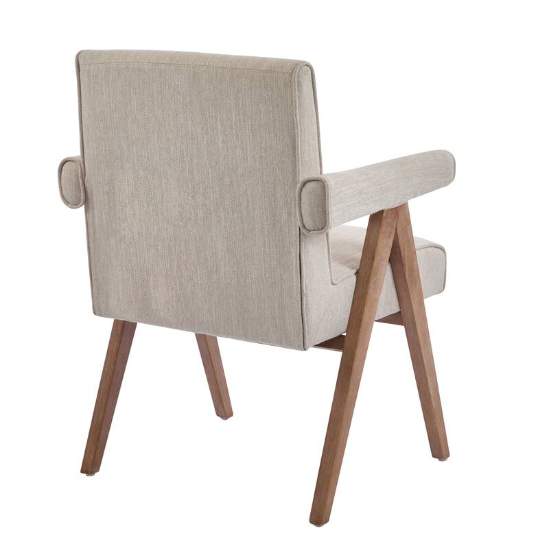 Roomfitters Modern Fabric Dining Armchair with Cushioned Seat, Mid-Century Accent Chair for Dining or Living Spaces