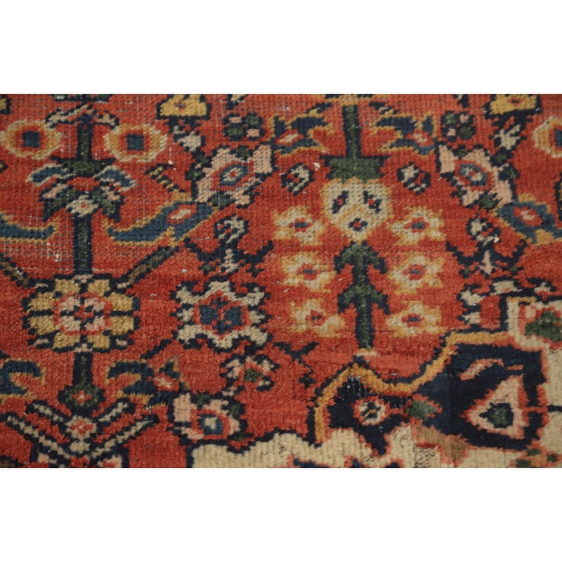 Hand Knotted Oriental 100% Wool Carpet Traditional Floral Oranges & Rust Mahal Area Rug - 11' 10'' X 7' 10''