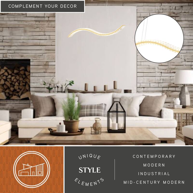 Vaxcel Lighting P0428 38" Wide LED Linear Chandelier