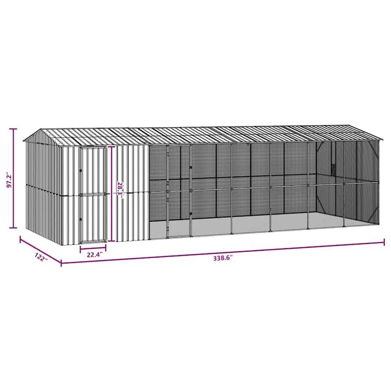 vidaXL Bird Cage Anthracite Galvanized steel