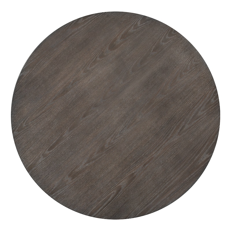 Mid-Century Solid Wood Round Dining Table for Small Places