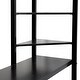 preview thumbnail 4 of 6, Black Twin Size Metal Loft Bed, Long Desk, Wooden Shelves, Guardrails, Built-in Ladders