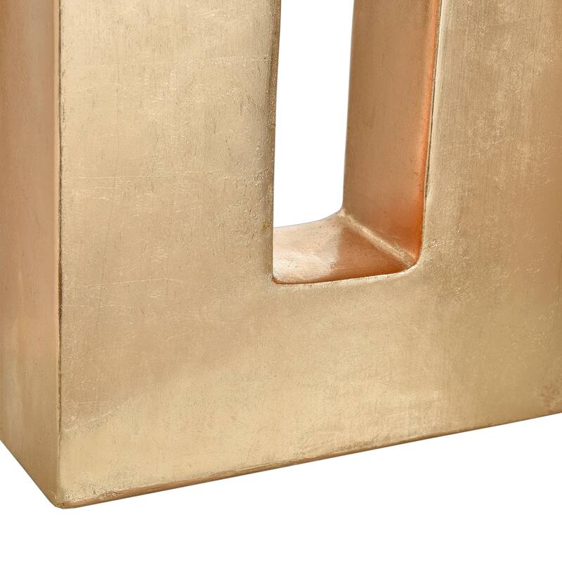 Harp & Finial Pont Metallic Gold Leaf Geometric on Resin Vase