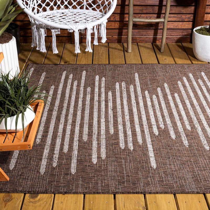 JONATHAN Y Colonia Berber Stripe Geometric Indoor/Outdoor Area Rug