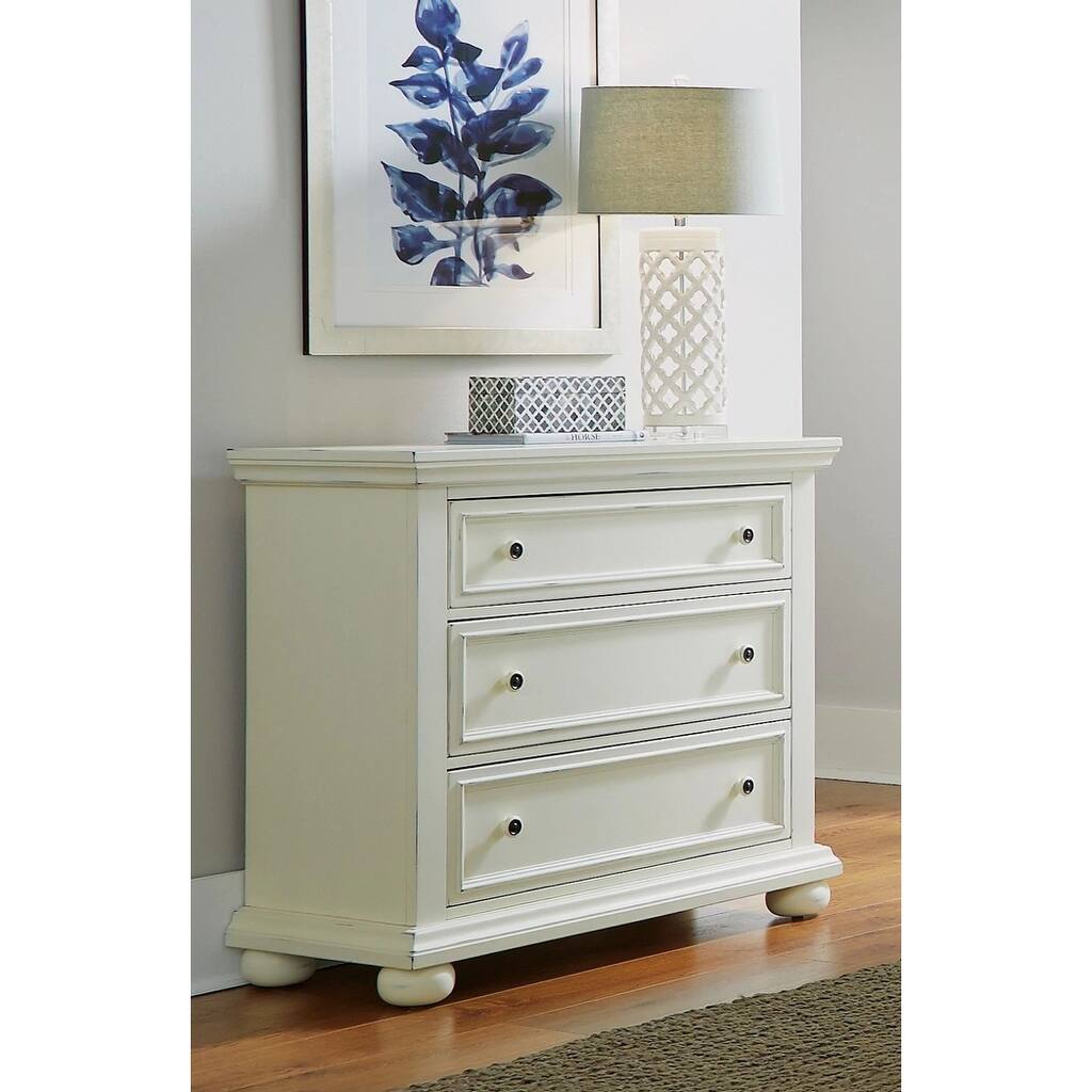 Homestyles Dover Off-White Wood Chest