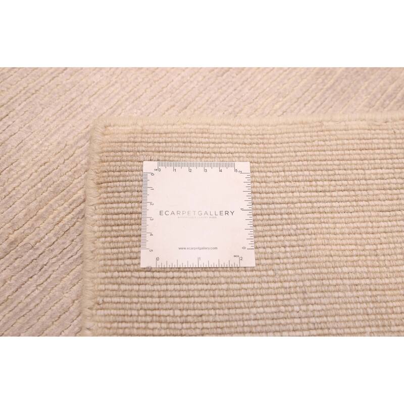ECARPETGALLERY Hand Loomed Shimmer Beige Viscose Rug - 6'6 x 10'0