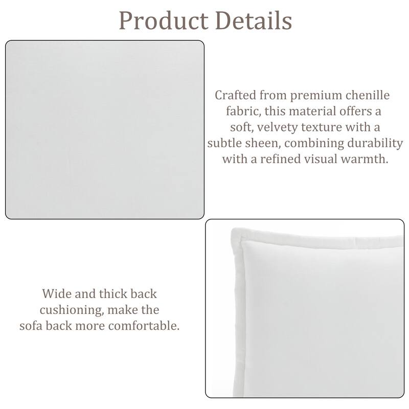 31.7"W Oversized Chenille Upholstered No Assembly Square Ottoman