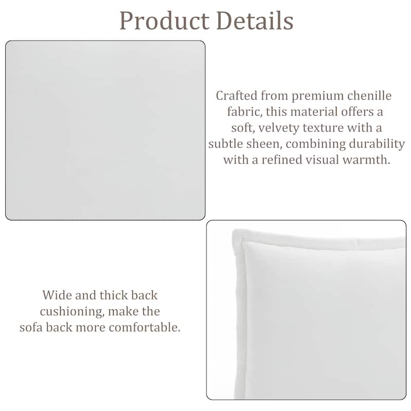 42"W Chenille Upholstered No Assembly Corner Chair