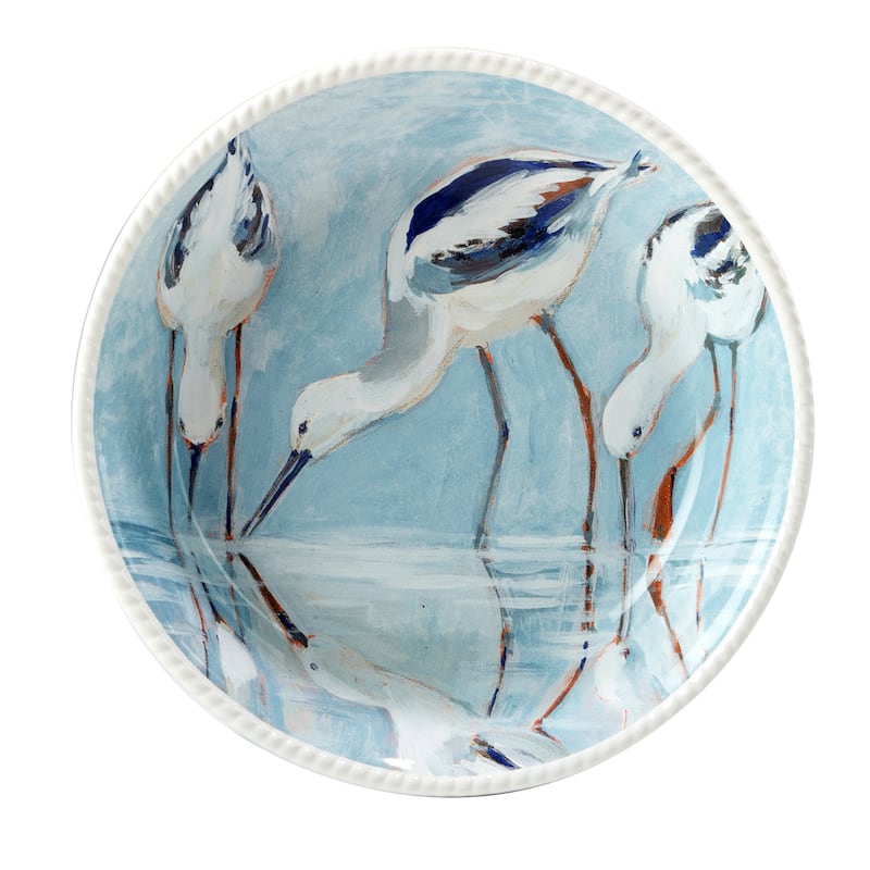 Certified International Shorebirds 40 oz. Soup/Cereal Bowls, Set of 4 - 9" Dia x 2"