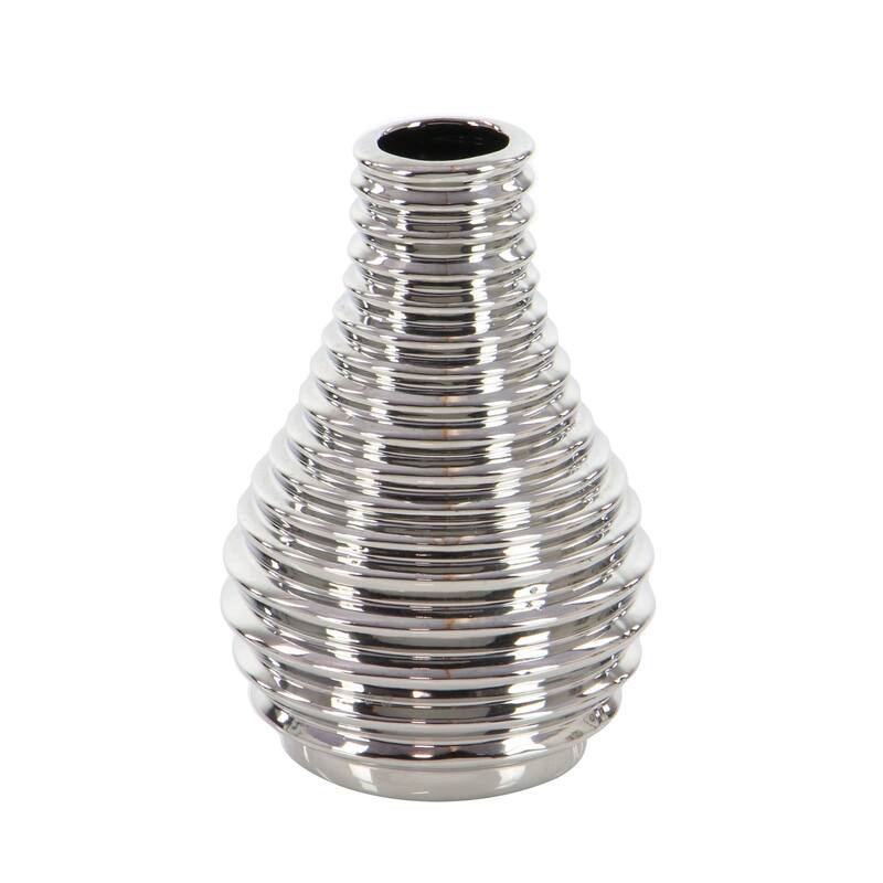 Ceramic Decorative Vase with Varying Patterns - Set of 3 Silver or Blue - Roche River Decor