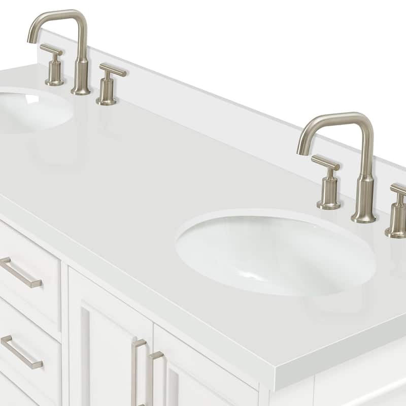 Ariel M061DWQOVO Stafford 61" Free Standing Double Basin Vanity Set