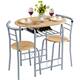 Yaheetech Modern Round Dining Table Set, 3 Piece Dining Room Sets