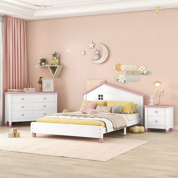 pink dresser and nightstand set ZOHAR Dresser, Pink
