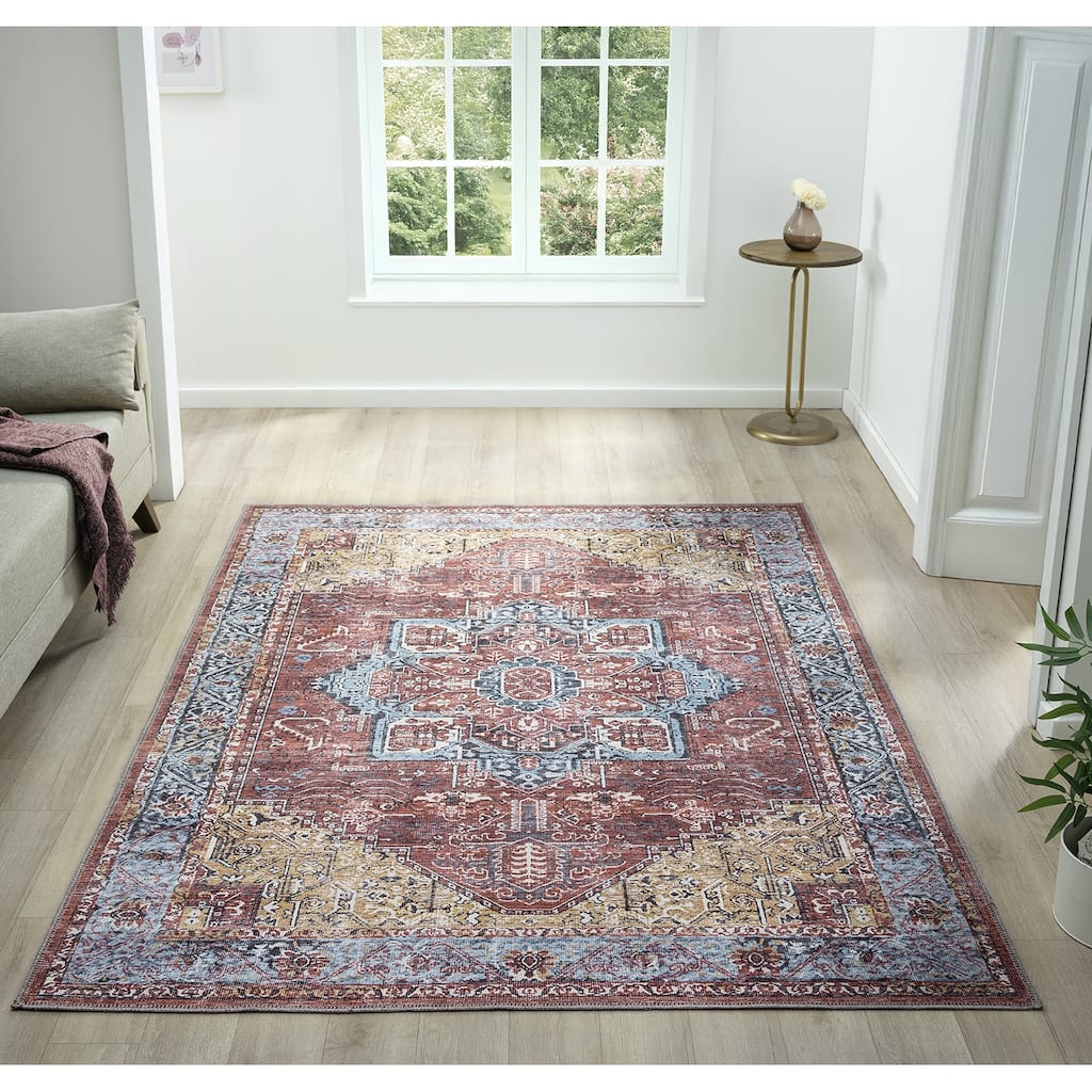 Legacy Monarch Traditional Bordered Washable Area Rug