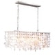 preview thumbnail 1 of 7, Elsa Satin Nickel Coastal Capiz Shell Rectangular Island Light Pendant Chandelier - 36-in W x 18.25-in H x 15-in D Satin Nickel - 36-in W x 18.25-in H x 15-in D