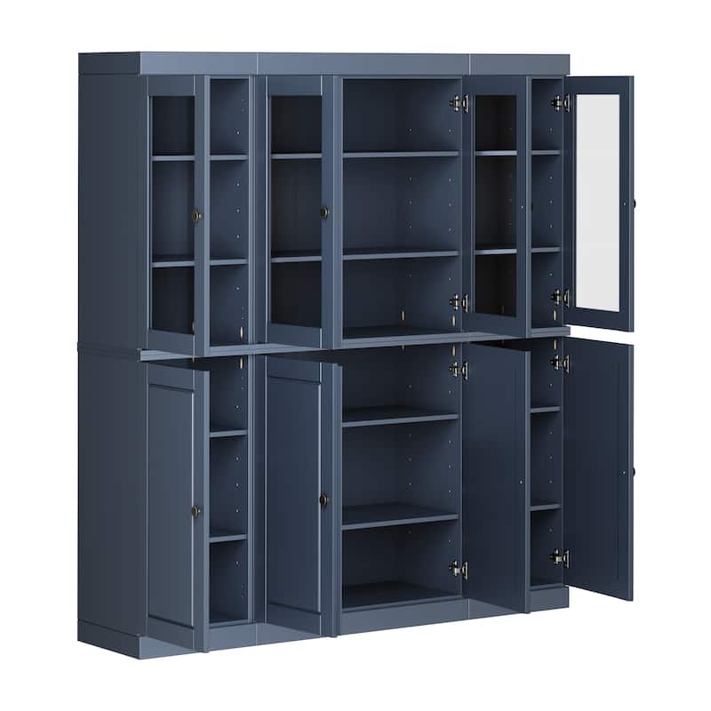 Palace Imports 100% Solid Wood 65" Kitchen China Pantry Cabinet - 65" x 71.5"