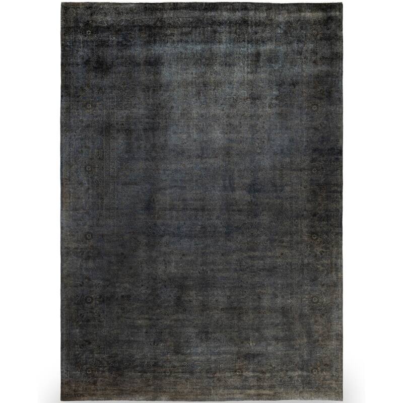 Overdyed One-of-a-Kind Hand-Knotted Area Rug - Gray - 10' 1" x 14' 0"