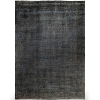 Overdyed One-of-a-Kind Hand-Knotted Area Rug - Gray - 10' 1" x 14' 0"