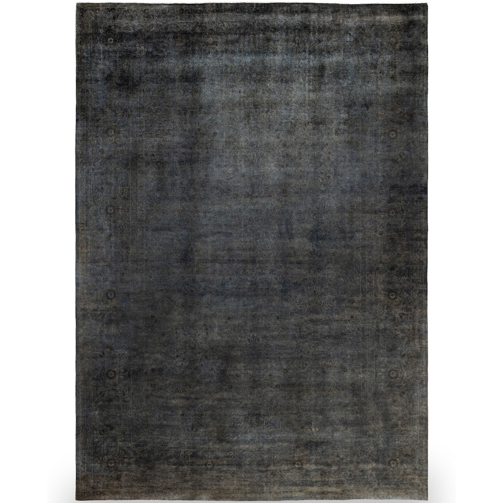 Overdyed One-of-a-Kind Hand-Knotted Area Rug - Gray - 10' 1" x 14' 0"