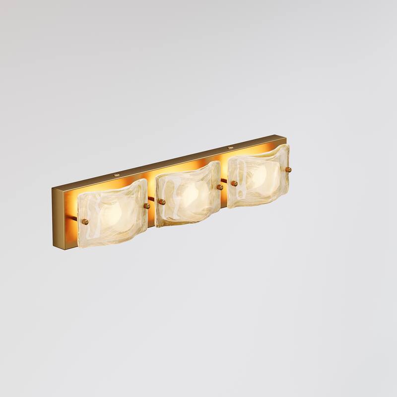 3 Tiles Cloud Glass Bathroom LED Vanity Light with 3CCT Adjustable