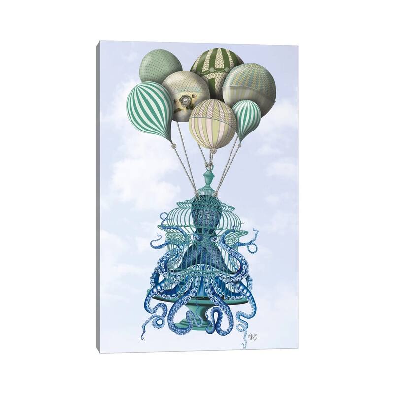 iCanvas "Octopus Cage and Balloons" by Fab Funky Canvas Print