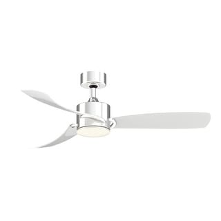 Fanimation SculptAire 52 inch Indoor/Outdoor Ceiling Fan with LED Light Kit and Remote - Chrome with Clear Blades