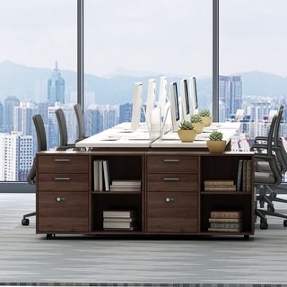 Drawer Wood File Cabinet with coded Lock Mobile Lateral Filing Cabinet ...