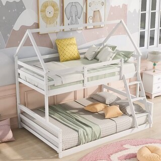 Twin over Full House Bunk Bed with Built-in Ladder - Bed Bath & Beyond ...