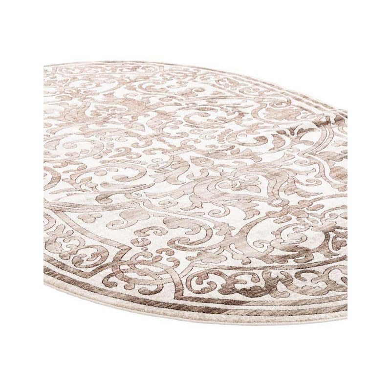 Traditional Wralvale Collection Area Rug - Chocolate Brown - 7'x10' Oval